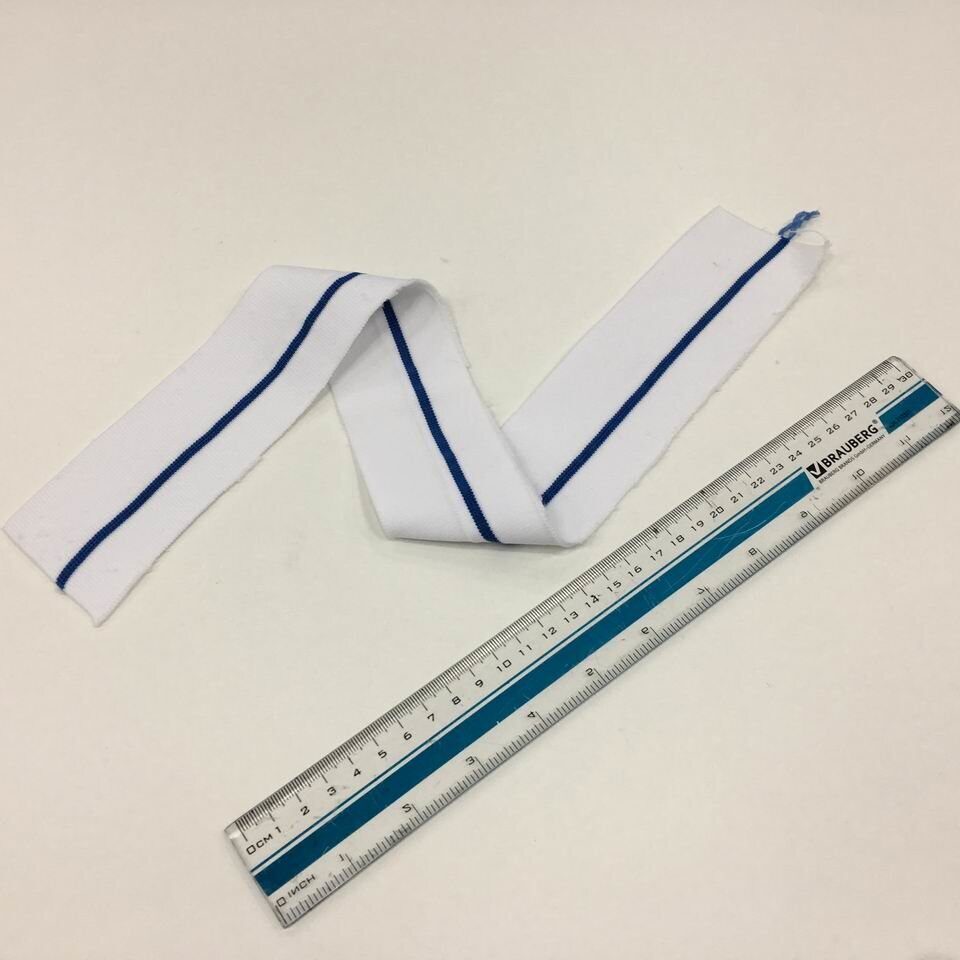 Подвязы (манжеты) белые с синей полосой 3